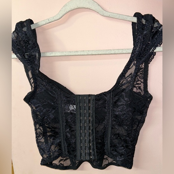 Forever 21 Black Lace Bustier Top NWOT Size Medium - Picture 3 of 5